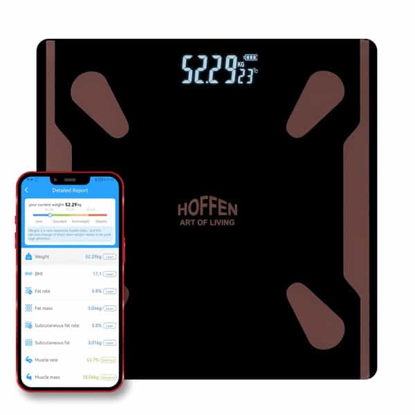 Hoffen Ho-9 Bluetooth Bmi Bmr Weight Machine For Body Weight With 25 Essential Body Parameters