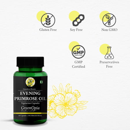 Greenopia Evening Primrose Oil 60 Liquid Filled Vegetarian Capsules