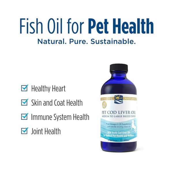 Nordic Naturals Pet Cod Liver Oil 1104 Mg Omega-3 Fish Oil For Dogs With Epa & Dha 237Ml