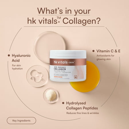 Hk Vitals Skin Radiance Collagen Supplement With Biotin | Orange | 100 G