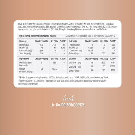 Hk Vitals Skin Radiance Collagen Supplement With Biotin | Orange | 100 G