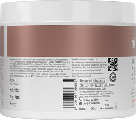 Hk Vitals Skin Radiance Collagen Supplement With Biotin | Orange | 100 G