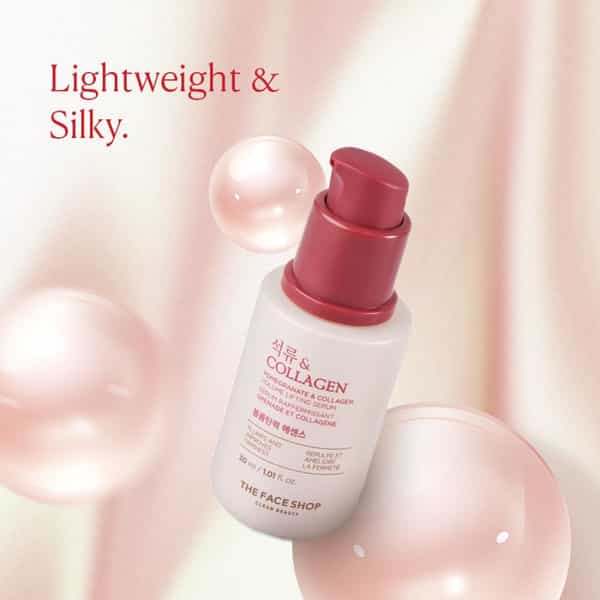 The Face Shop Pomegranate & 10% Collagen Serum Best Anti Aging Korean Serum | Hyaluronic Acid - 30Ml