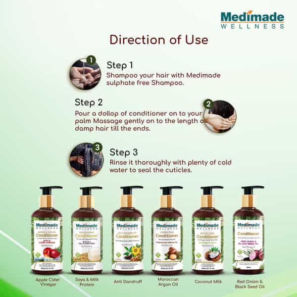 Medimade Anti Dandruff Hair Conditioner With Almond And Olive Oil -300 Ml X 2 ( Pack Of 2 )