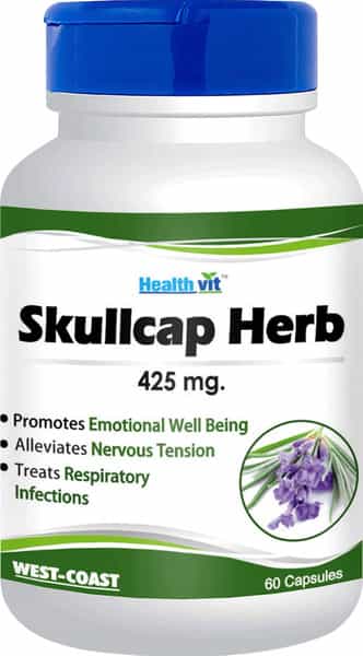Healthvit Skullcap Herbs 425 Mg For Nervous System Support 60 Capsules