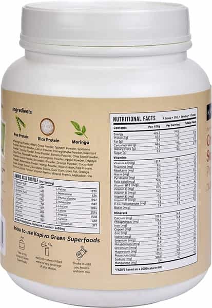 Kapiva Ayurveda Protein Superfood With Greens - Choco Orange 1000 Gm