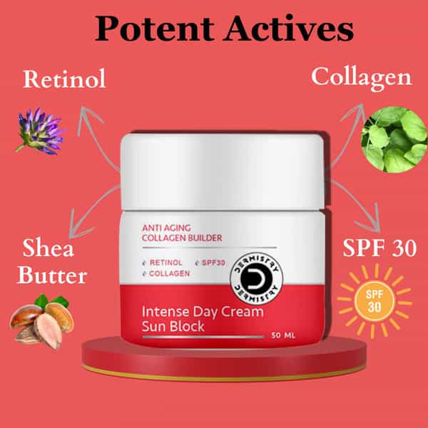 Dermistry Anti Aging Collagen Boost Retinol Spf 30 Moisturizer Day Face Cream For Fine Lines Wrinkle