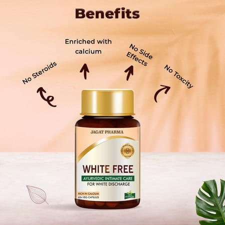 Jagat Pharma White Free Ayurvedic Capsules For Leucorrhea And White Discharge