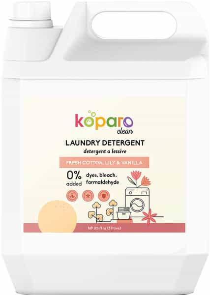 Koparo Laundry Liquid - Fresh Cotton | Lily & Vanilla - Natural & Non Toxic- Tough On Stains - 5L