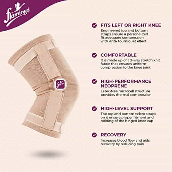 Flamingo Hinged Knee Cap Support Brace Sleeves | Size-Xl