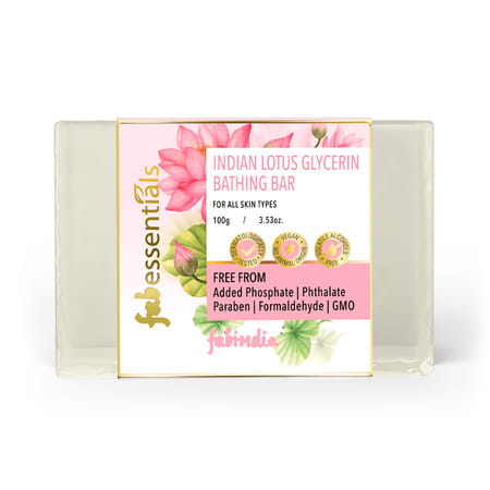 Fabessentials Indian Lotus Glycerin Bathing Bar - 100 Gm