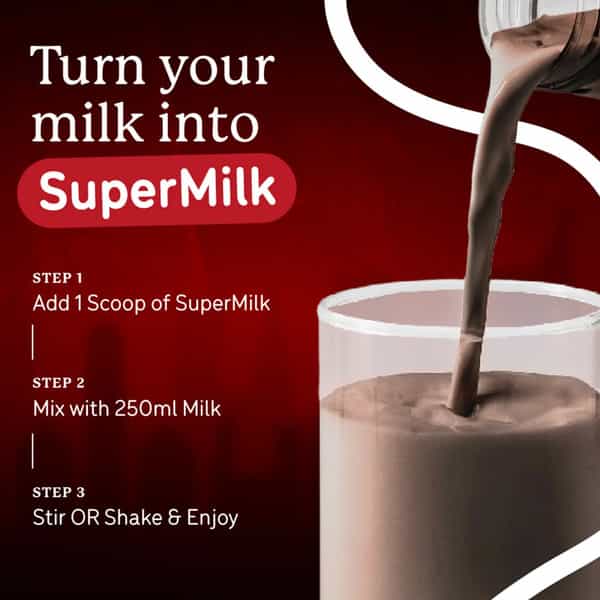 Gritzo Supermilk Athlete Iron Man (7-12Y Boy & Girl) | 14G Protein Powder (Double Chocolate | 400G)