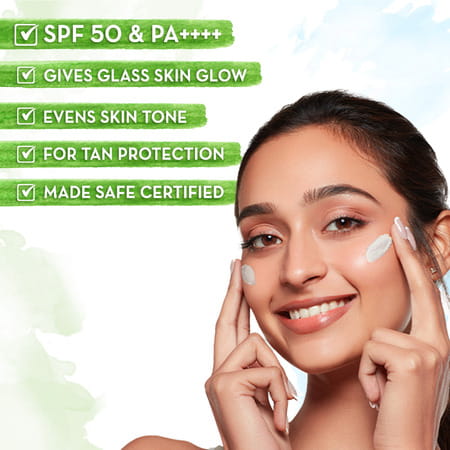 Mamaearth Rice Water Dewy Sunscreen With Rice Water & Niacinamide 50g