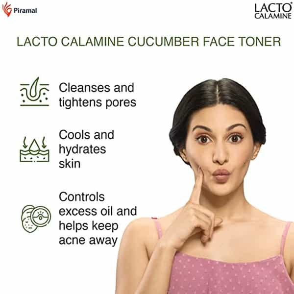 Lacto Calamine Cucumber Face Toner. For Oily And Acne Prone Skin - 120 Ml X Pack Of 10