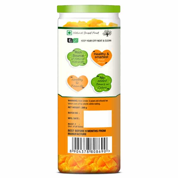 Nourishvitals Mango Dried Fruit (Dehydrated Fruits) - 200Gm