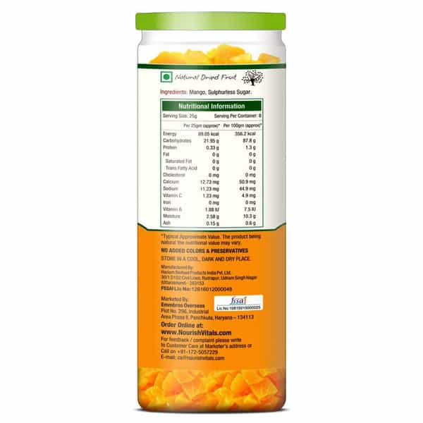 Nourishvitals Mango Dried Fruit (Dehydrated Fruits) - 200Gm
