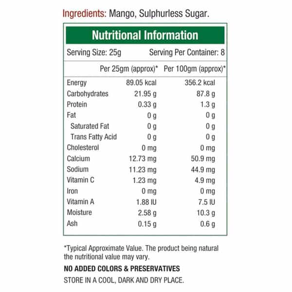 Nourishvitals Mango Dried Fruit (Dehydrated Fruits) - 200Gm
