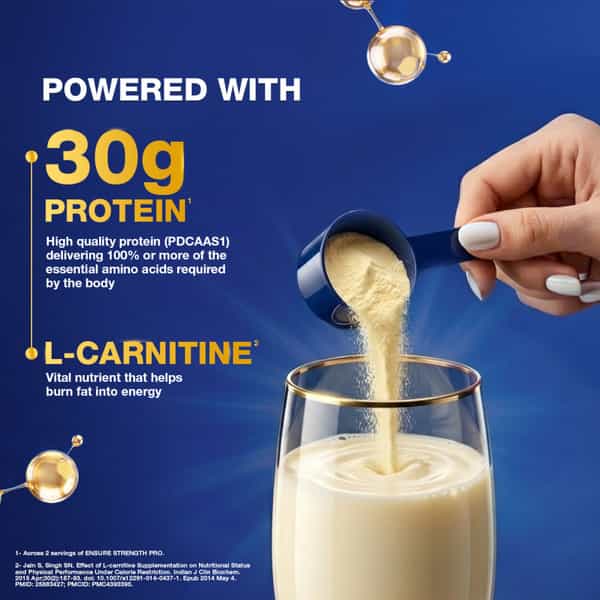 Ensure Strength Pro | 30G Protein | L-Carnitine |Low Gi | Vanilla Delight Flavour Box 400 Gm