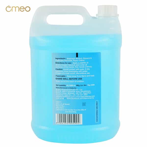Omeo Handrub Liquid Hand Instant Sanitizer Can | 70% Alcohol - 5 Ltr