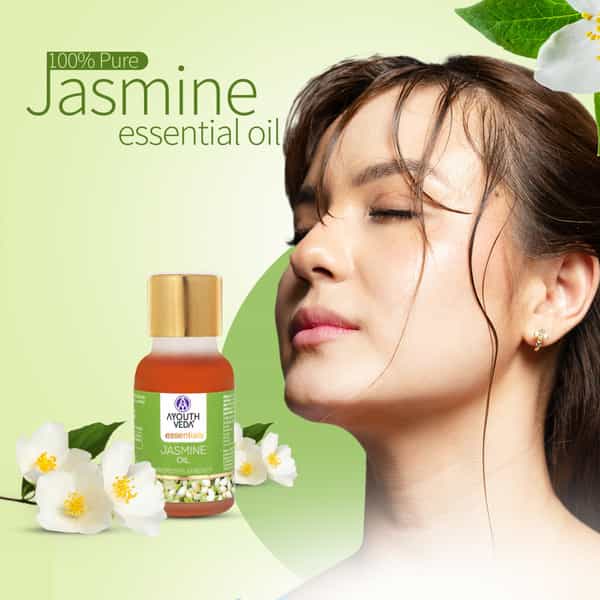 Ayouthveda Jasmine Essential Oil For Aromatherapy To Rejuvenate Skin & Hair Naturally 15 Gm