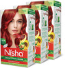 Nisha Creme Hair Color Flame Red 150G Pack Of 3 | Permanent Hair Colour | 100% Grey Coverage