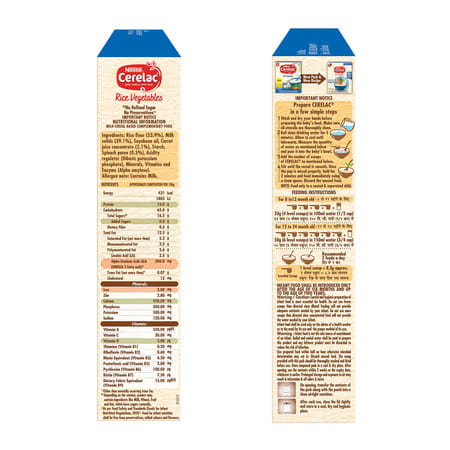 Nestle Cerelac Rice Baby Cereal | No Refined Sugar | Stage 1 | 6 - 24 Months | 300gm