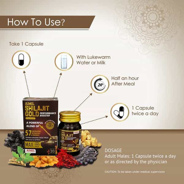Aimil Shilajit Gold Capsule 20S | Performance Booster