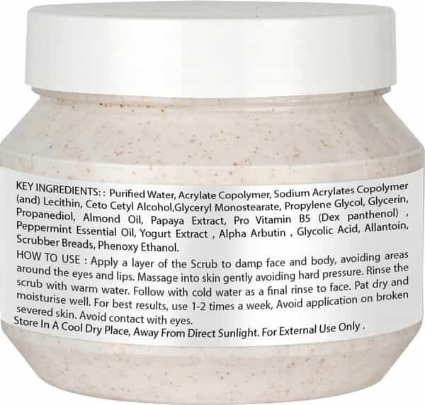 Roots & Stems Skin Whitening & Brightening Body Scrub Dark Spots Reduction Tan Removal 500Gm