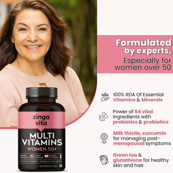 Zingavita Multivitamin For Women 50+ With Vitamins Minerals & Herbs 120 Tablets