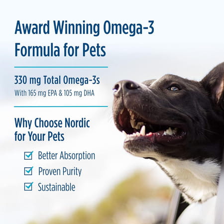 Nordic Naturals Omega 3 Pet Supplement 330 Mg Fish Oil For Dogs With Epa & Dha 180 Softgels