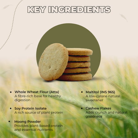 Taste Good Vegan Biscuits | Vanilla Flavour | 75g (10 Biscuits) - Pack Of 10