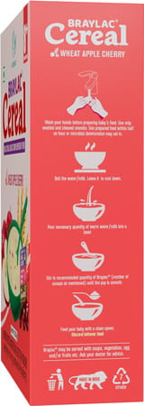 Braylac Cereal Powder Wheat Apple Cherry From 8 Months | 300 G | Bag In Box
