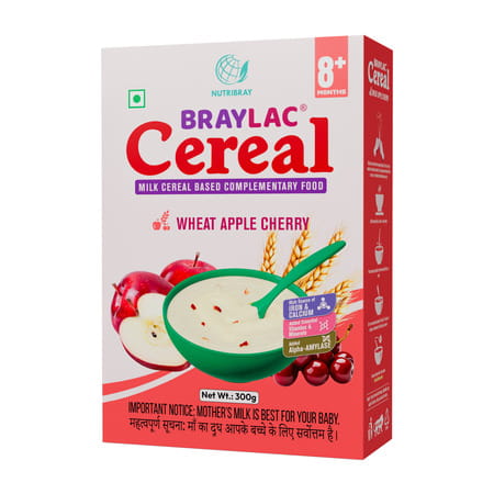 Braylac Cereal Powder Wheat Apple Cherry From 8 Months | 300 G | Bag In Box