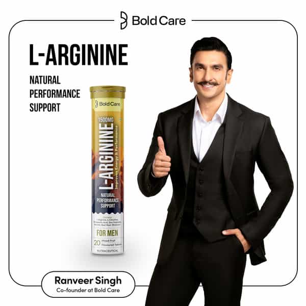 Bold Care L-Arginine Effervescent Tablets|Boosts Stamina|Increases Blood Flow - 20 Tablets