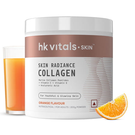 Hk Vitals Marine Collagen Supplement (Orange | 200g) | Vitamin C | E | Sodium Hyaluronate