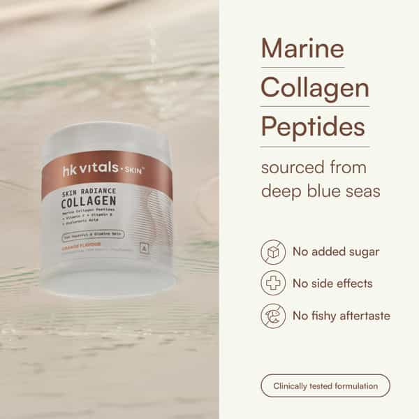 Hk Vitals Marine Collagen Supplement (Orange | 200G) | Vitamin C & E | Sodium Hyaluronate