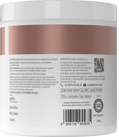 Hk Vitals Marine Collagen Supplement (Orange | 200G) | Vitamin C & E | Sodium Hyaluronate