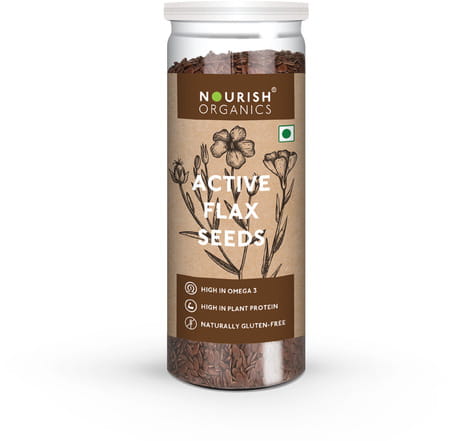 Nourish Organics Active Flax Seeds - 180gms