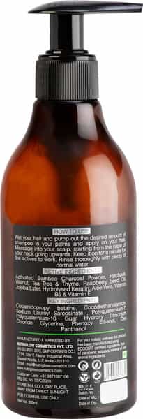 Nutriglow Natural's Bamboo Charcoal Shampoo /With Natural Source Ingredients/For Damaged Hair 300Ml