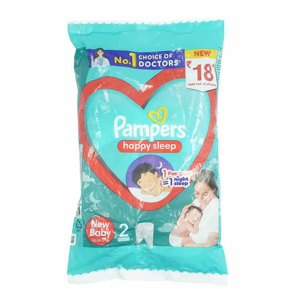 Pampers Happy Sleep New Baby Diaper Up To 5Kg Pants 2 No's