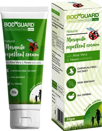 Bodyguard Natural Mosquito Repellent Cream With Aloe Vera And Neem Extracts - 50gm