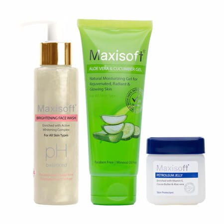 Maxisoft Winter Care Kit (Face Wash 100ml + Aloe Vera & Cucumber Gel 120gm + Petroleum Jelly 50gm)