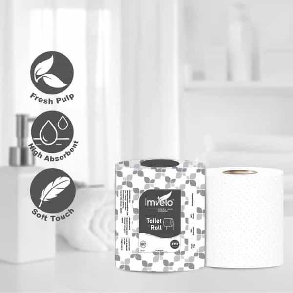 Imvelo 2 Ply Micro Embossed Premium Toilet Rolls | Pack Of 30 Rolls | 125 Pulls Each Roll | Oba Free