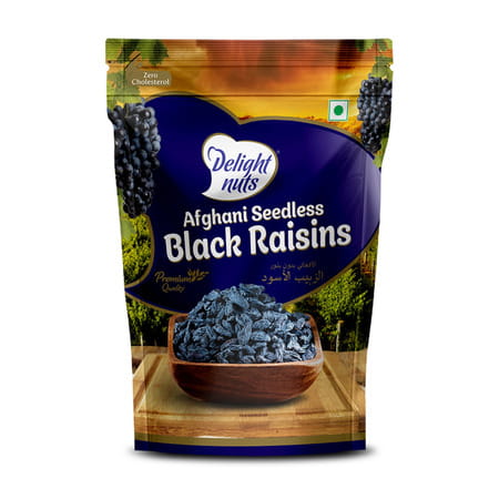 Delight Nuts Afghani Seedless Black Raisins- Premium Quality 200gm