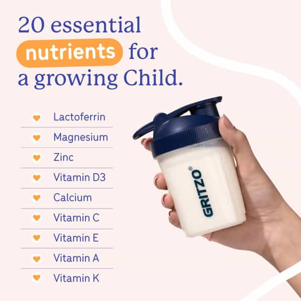 Gritzo Supermilk Growth+ (10-12Y Girls) | 12G Protein Powder (Creamy Vanilla | 400G)