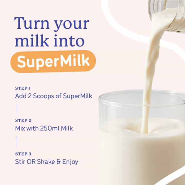 Gritzo Supermilk Growth+ (10-12Y Girls) | 12G Protein Powder (Creamy Vanilla | 400G)