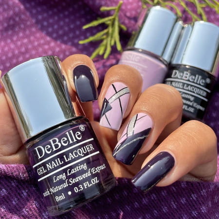 Debelle Gel Nail Polish Combo Set Of 5 Royale Viola 40 Ml (8 Ml Each) Gift For Women
