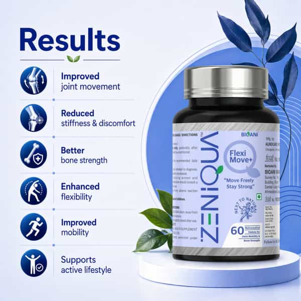 Zeniqua Fleximove+ Joint & Bone Support Tablets For Men & Women | 60 Tablets