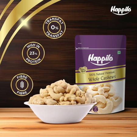 Happilo Premium Natural Whole Cashews 200g