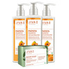 Jiva Papaya Shampoo - 200ml (Pack Of 3) With Neem Soap 100gm Free - Nourishes Hair Roots